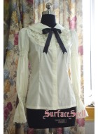 Surface Spell Gothic Okra Ruffled Peter Pan Blouse
